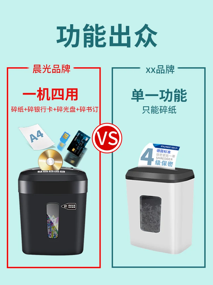 Paper shredder, office automation, household paper, level 4 confidentiality, electric office mini commercial high-power small