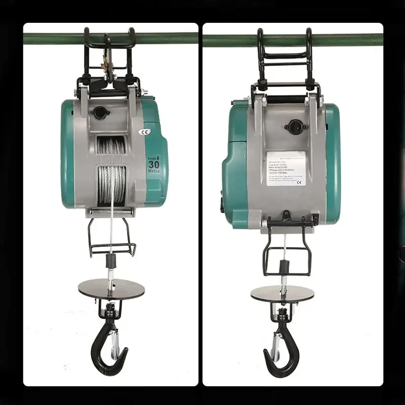 New Electric 500KG 360KG Hoist New Upgraded Double-hole Small King Kong Electric Hoist Hanging Wire Rope Portable Lift 220v Cran