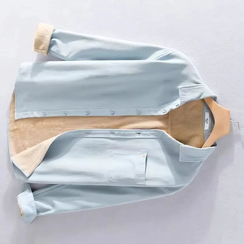 

Autunn and winter new style Italy brand casual cotton shirt men fashion plus velvet thick comfortable shirts for men tops camisa