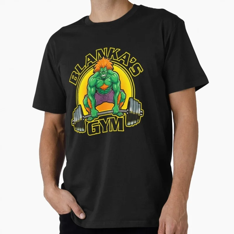 

Blanka's Gym Street Fighter Retro Combat Gift t shirt 0518 Arcade game Graphic Tee 100% cotton Y2K Clothes All size Tops S-6XL