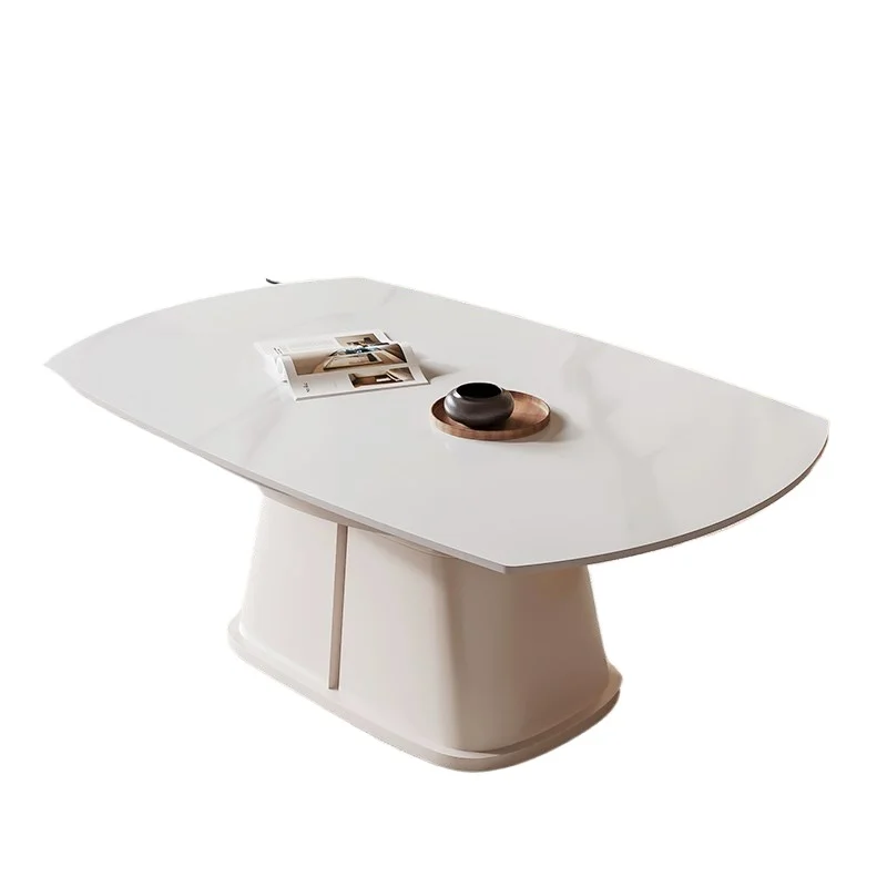 Intelligent voice lifting coffee table dining table dual-purpose two-in-one function folding movable rock slab