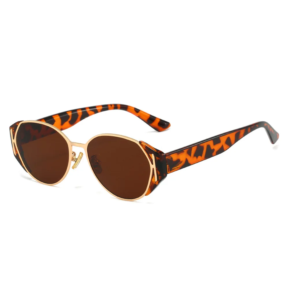 

New Retro Oval Leopard Print Sunglasses Ins Personality Casual All Match Outdoor Sun Shading Sun Protection Unisex Shades UV400