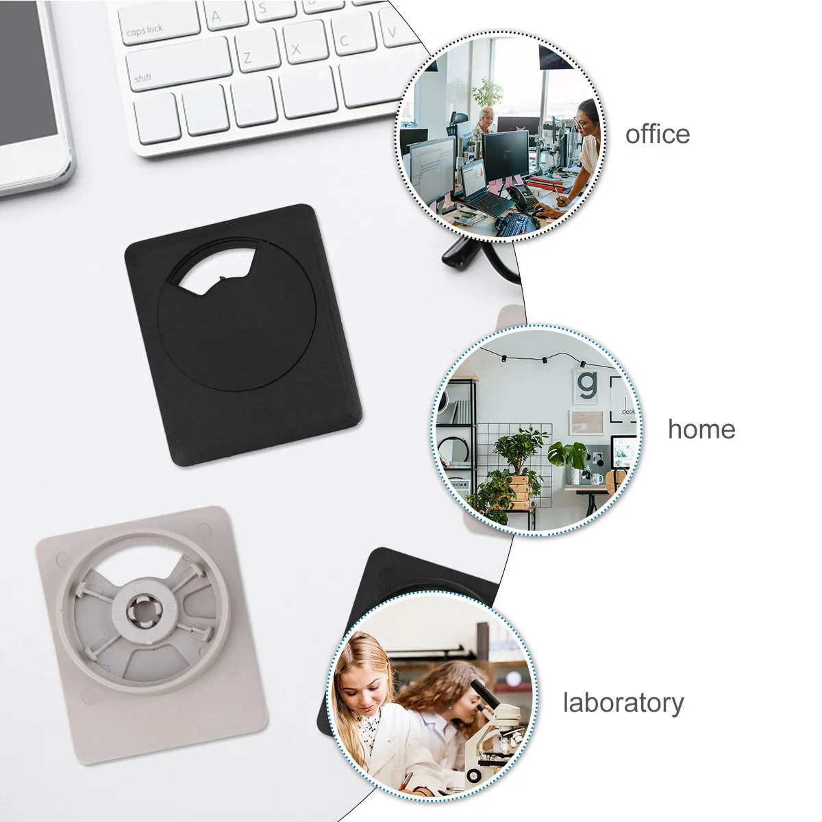 20Pcs Desk Cord Grommet 50Mm Plastic Cable Hole Cover for Computer Desk Wire Management Flexible Multi Directional Opening