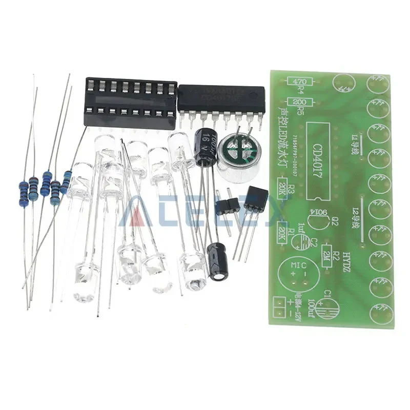 Voice activated LED Water Light Kit CD4017 Lantern Control Fun Electronic Production Teaching Training Diy Electronic Kit Module