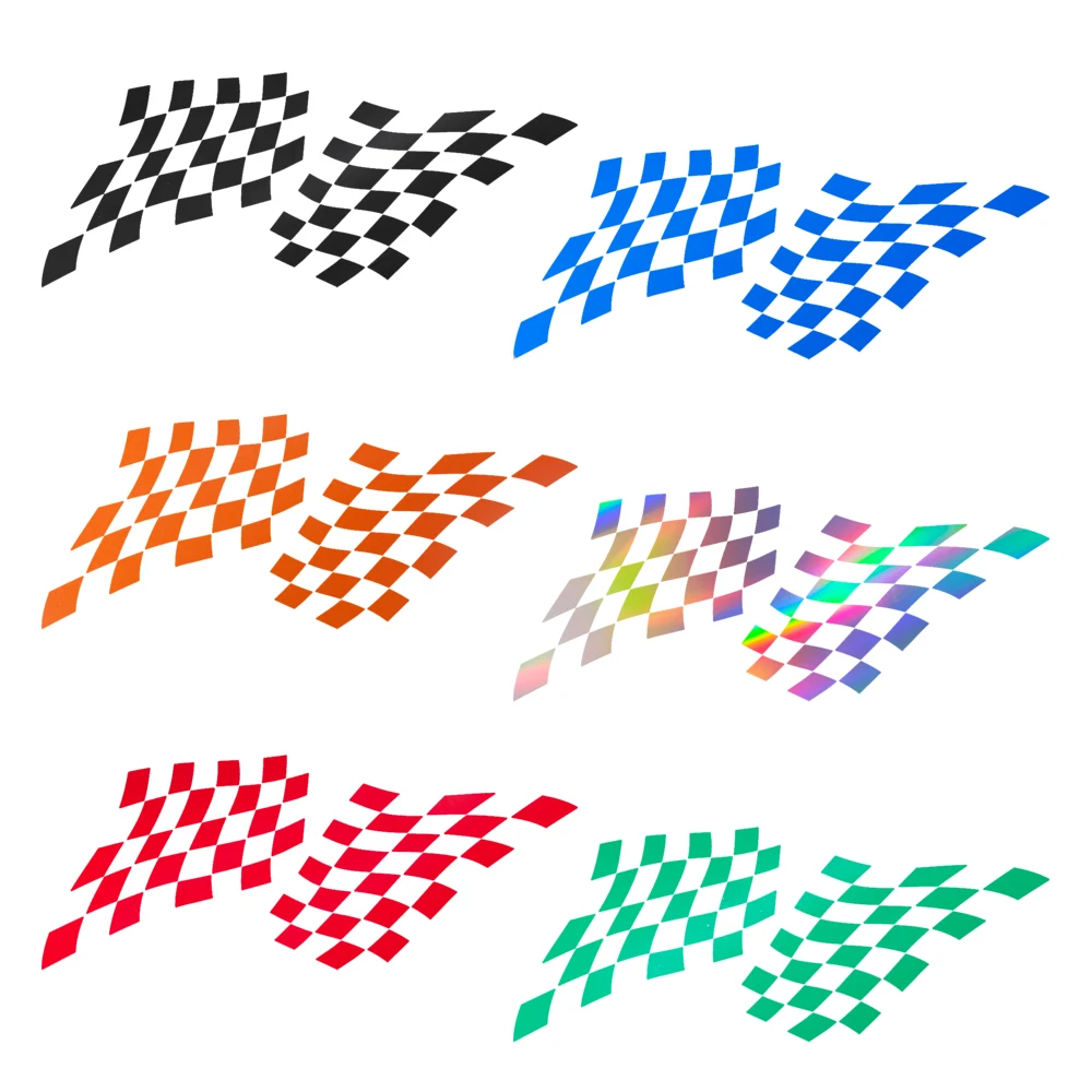 2PC Reflective Motorcycle Sticker Retro Grid Flag Vinyl Decal Decoration Motorbike Body Accessories For BMW CE04 CE 04 2021-UP view 2