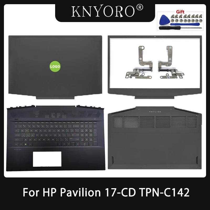 New for HP Pavilion Gaming 17-CD TPN-C142 Laptop LCD Back Cover Front Bezel Hinges Palmrest Top Backlight Keyboard Bottom Case