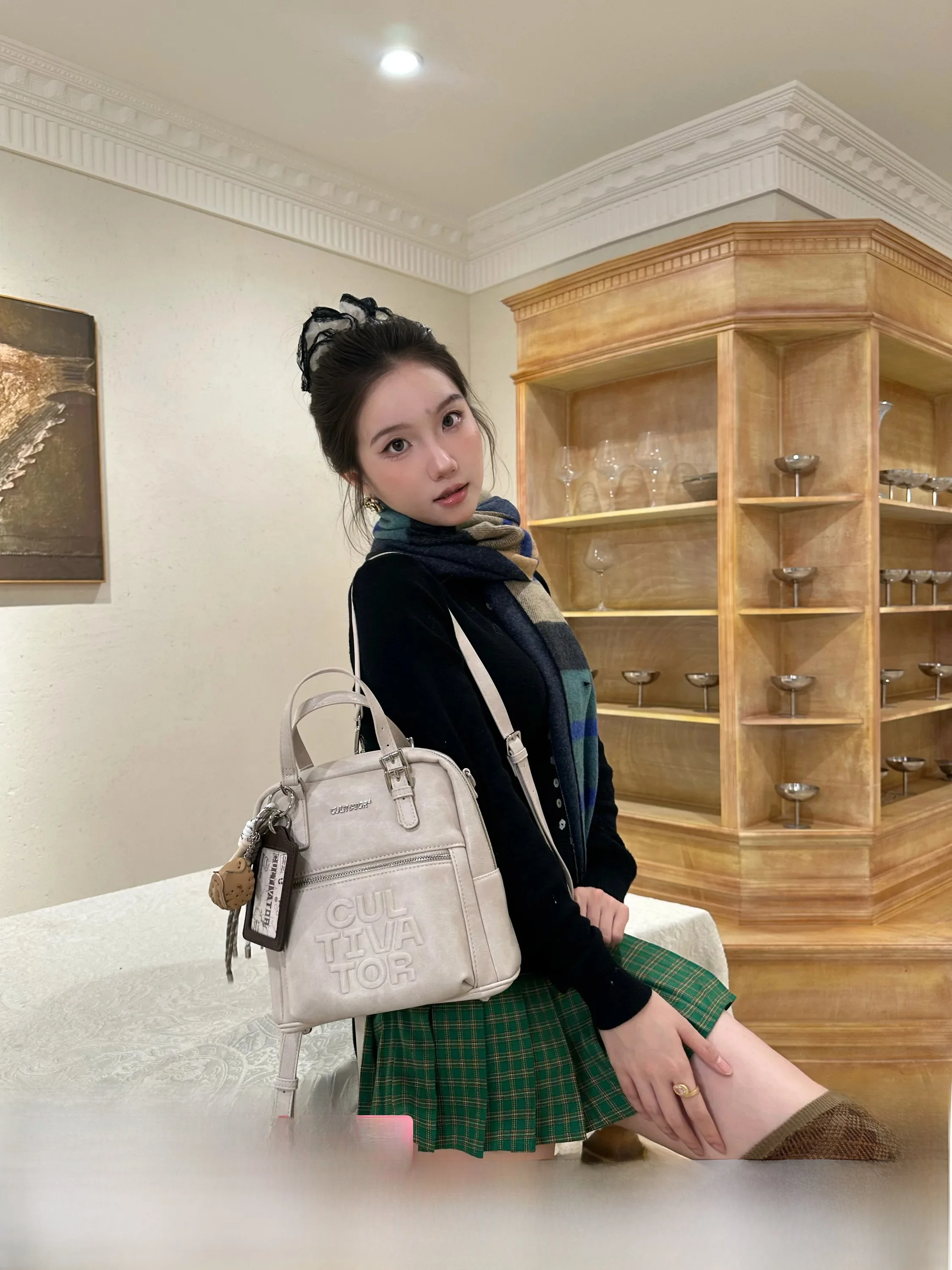 Cultivator Original Design Retro Color Block Casual Versatile Handheld Shoulder Crossbody Backpack New 2026 Women's Bag