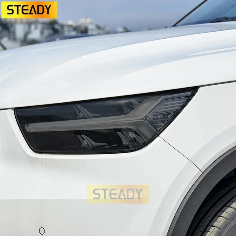 

2 Pcs Car Headlight Protective Film Protection Self Healing Transparent Black TPU Sticker For Volvo XC40 2019 2020 Accessories