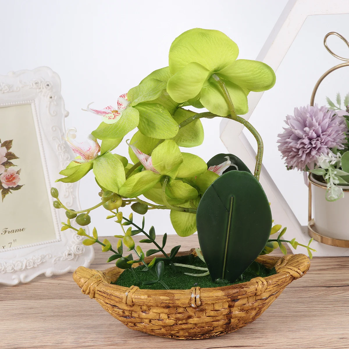

Simulation Orchid Large Fake Bonsai Flowerpot Ornament Office Balcony Decoration Fake Flowerpot