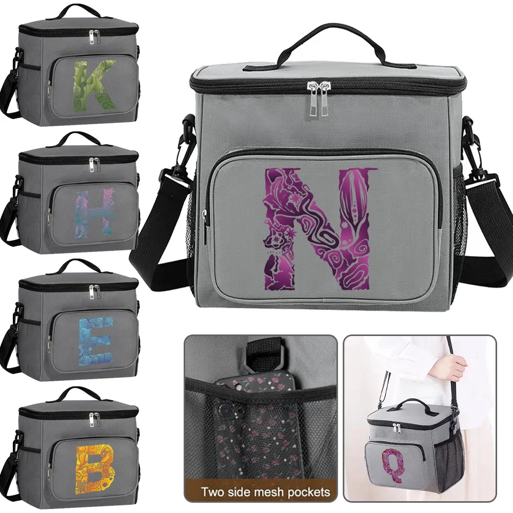 

Insulated Lunch Bags Thermal Organizer Handbag for Student Waterproof Cooler Box Camping Storage Boxes Engrave Image Pattern