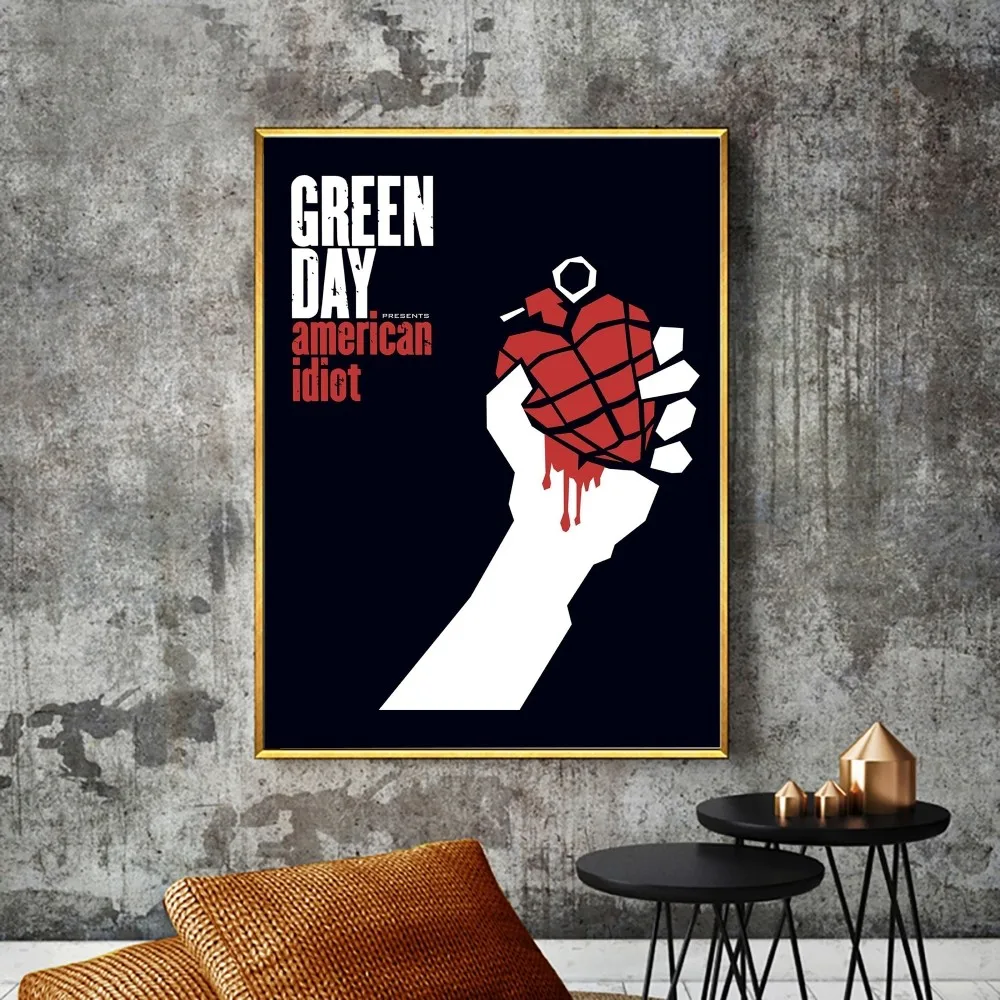 Vintage Poster Green Day Rock Band Retro  Poster Kraft Club Bar Paper Vintage Poster Wall Art Painting Bedroom Study Stickers