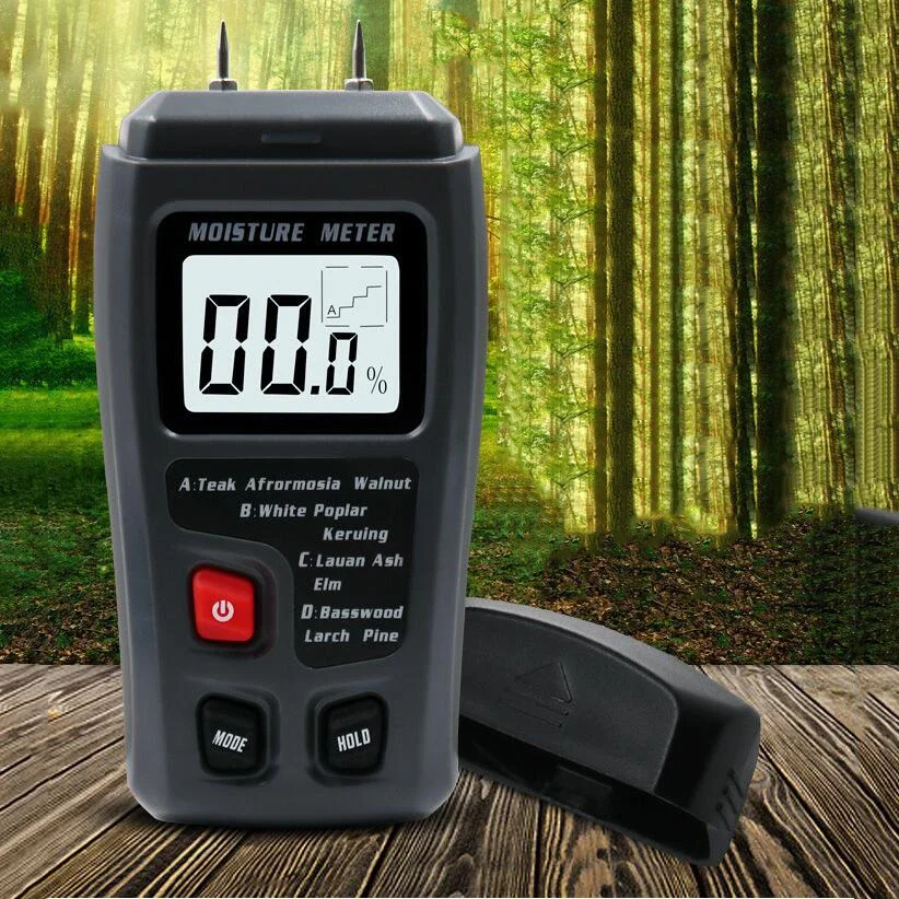 0-99.9% Moisture Meter Measure Moisture Tester Liquid Content Meter Digital Hygrometer Moisture Detector Liquid Crystal Display