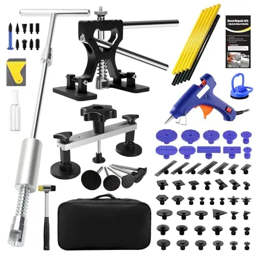 

139-Piece Professional PDR Tool Set For Paintless Car Dent Repair Including Bridge Puller, T-Handle Slide Hammer, And Metal