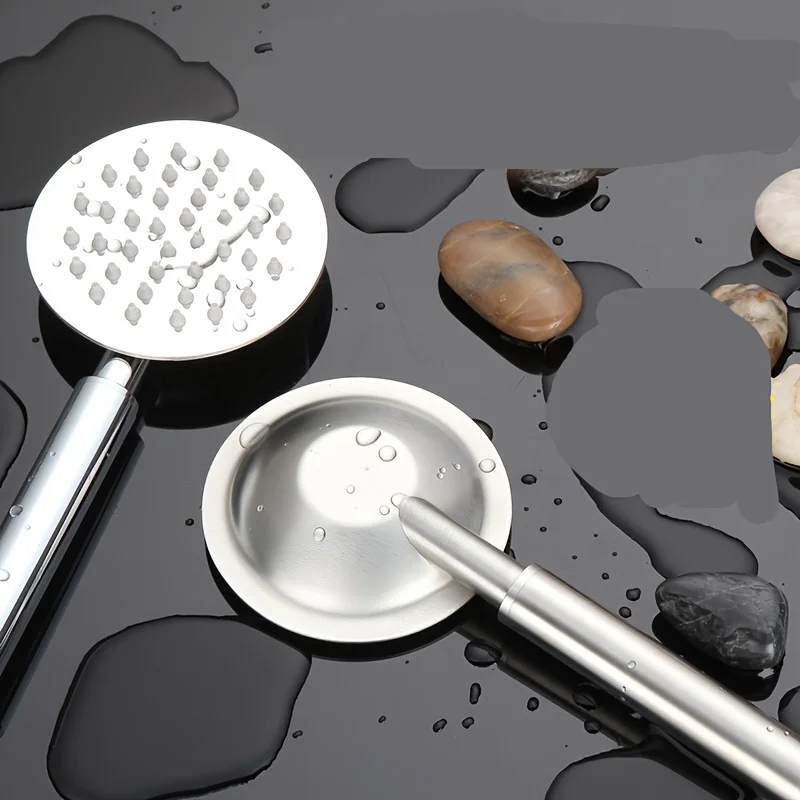 1pcs handheld stainless steel showerhead, pressurized water-saving circular square bathroom showerhead