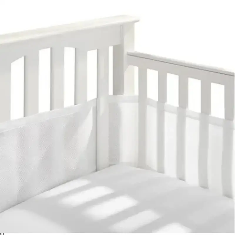 Doublure en maille respirante pour lit de bébé à 4 panneaux, pare-chocs et protection de clôture en coton épais pour décoration de pépinière