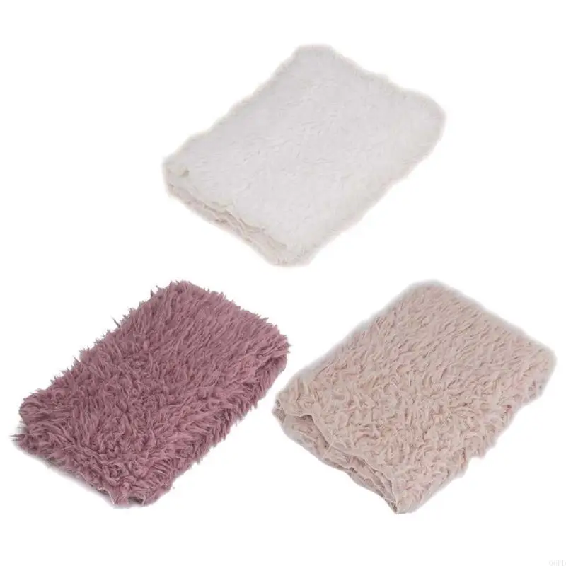 Puntelli per fotografia neonato Fondale per bambini Coperta in morbida pelliccia sintetica per neonati Accessori per sfondo per