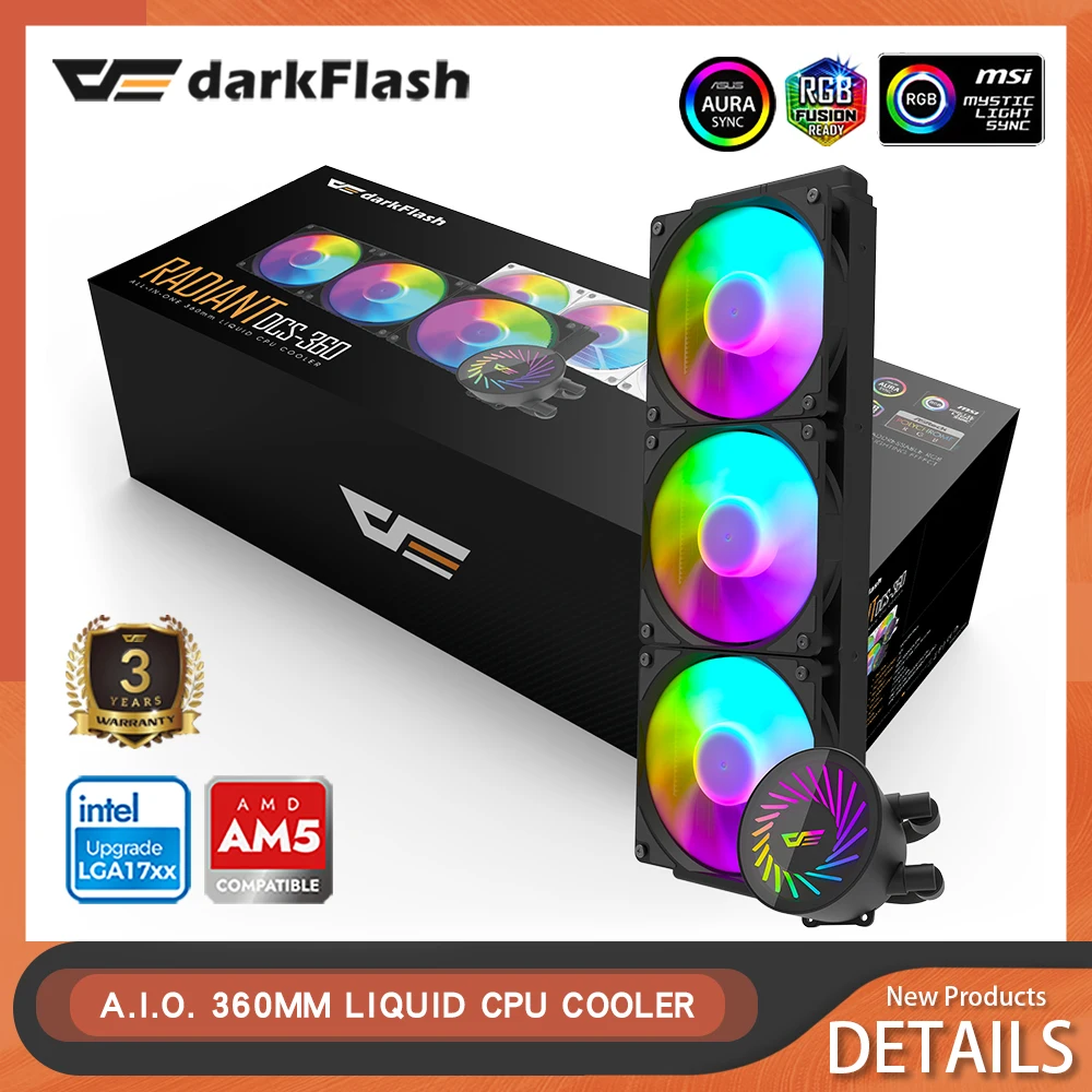 Aigo Water Cooling CPU Cooler 240 360mm RGB Fan Liquid Heatsink