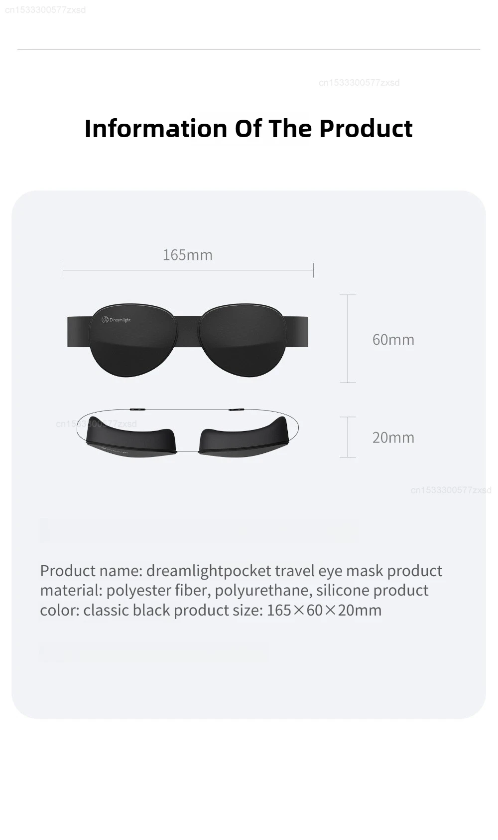 Dreamlight Augenmaske, Schlafmaske, Lichtblockierende 3D-Stereo-Weiche Schlafmaske, Augenbinde, Reise-Augenmaske – Detail 15