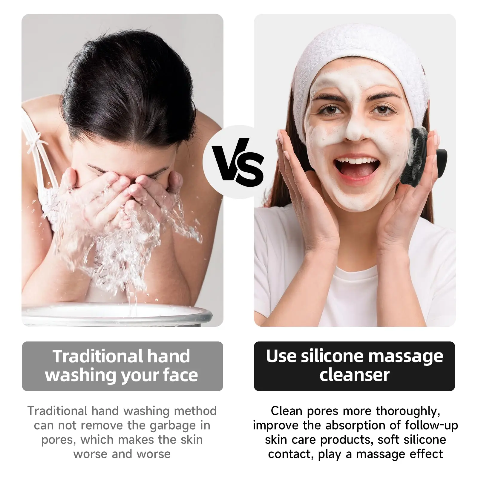 منظف الوجه، فرشاة تنظيف الوجه المصنوعة من السيليكون الفاخر، فرشاة تنظيف الوجه المحمولة، أدوات العناية بالبشرة، منظف الجسم المقاوم للماء