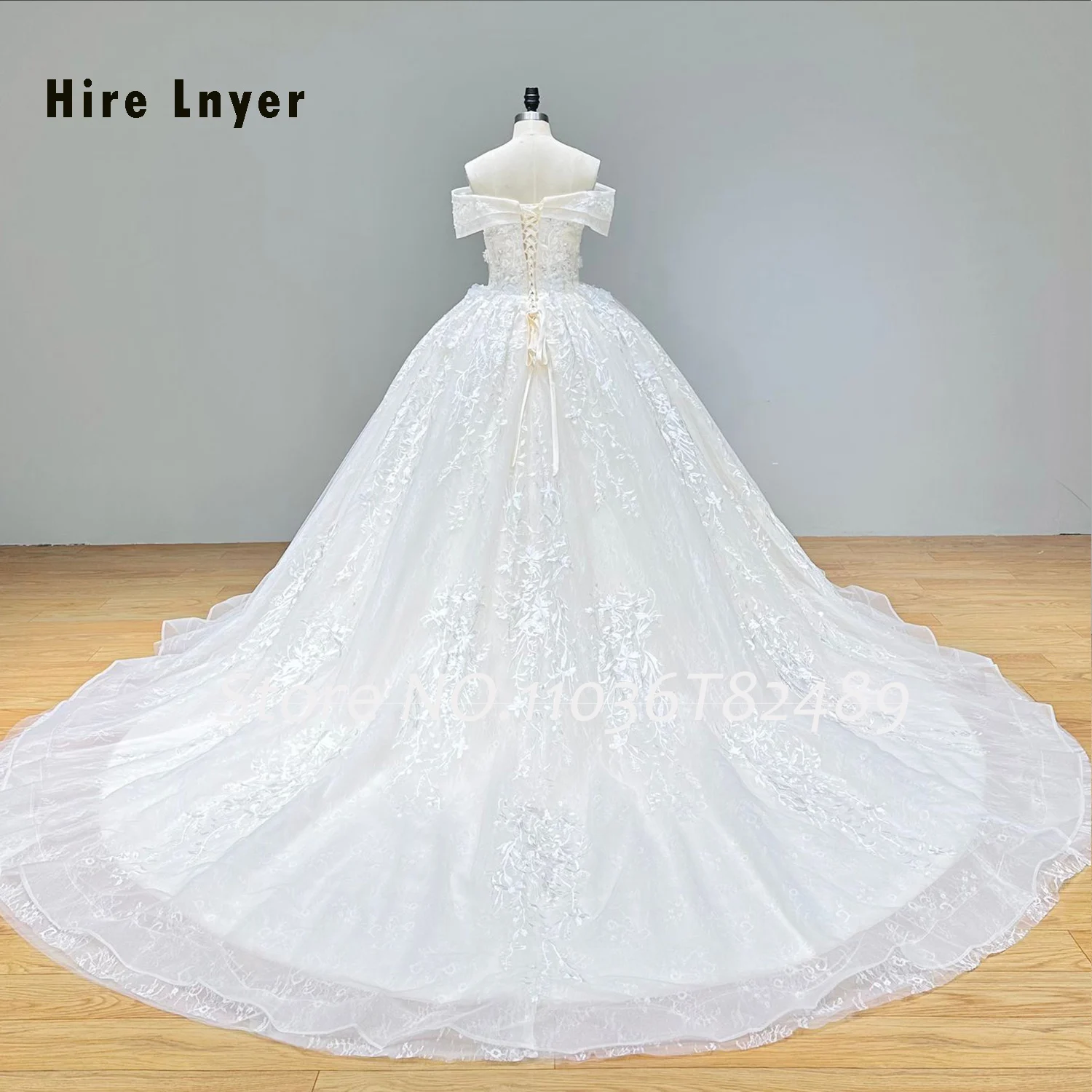 Hire Lnyer Beading Sequins Appliques Lace 3D Flowers Gorgeous Short Sleeve Ball Gown Wedding Dresses Real Office Photos Video