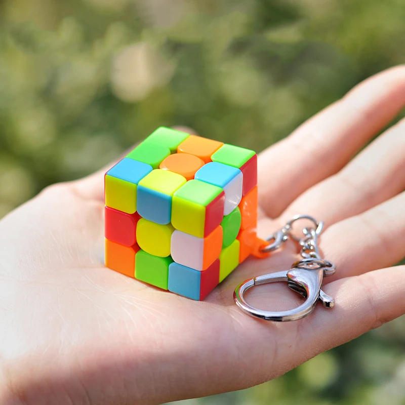 Children Educational Toys Fun Cube Mini Third-order Cube Toy Keychain Pendant Little Buns Pyramid Gear Maple Leaf Molding Cube