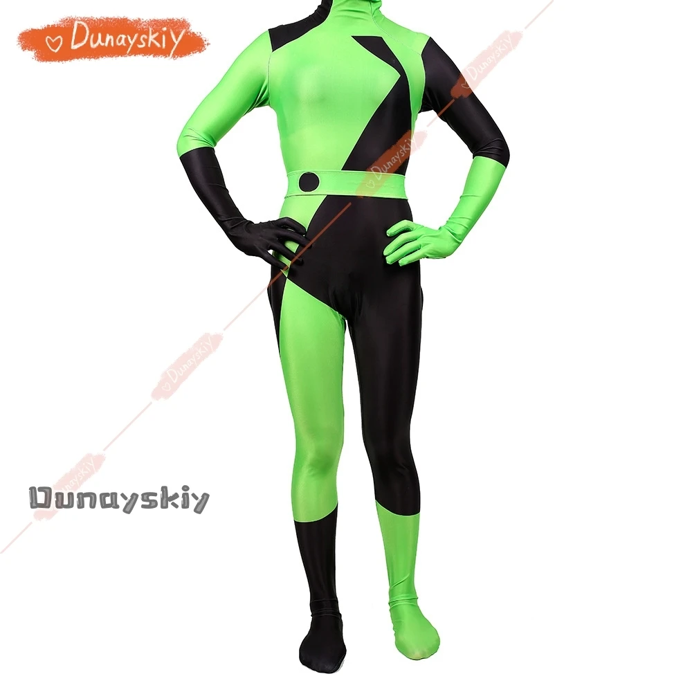 Recién llegado, mono para chico adulto Kim posible, disfraz de Cosplay, mono para fiesta de Halloween, Cosplay