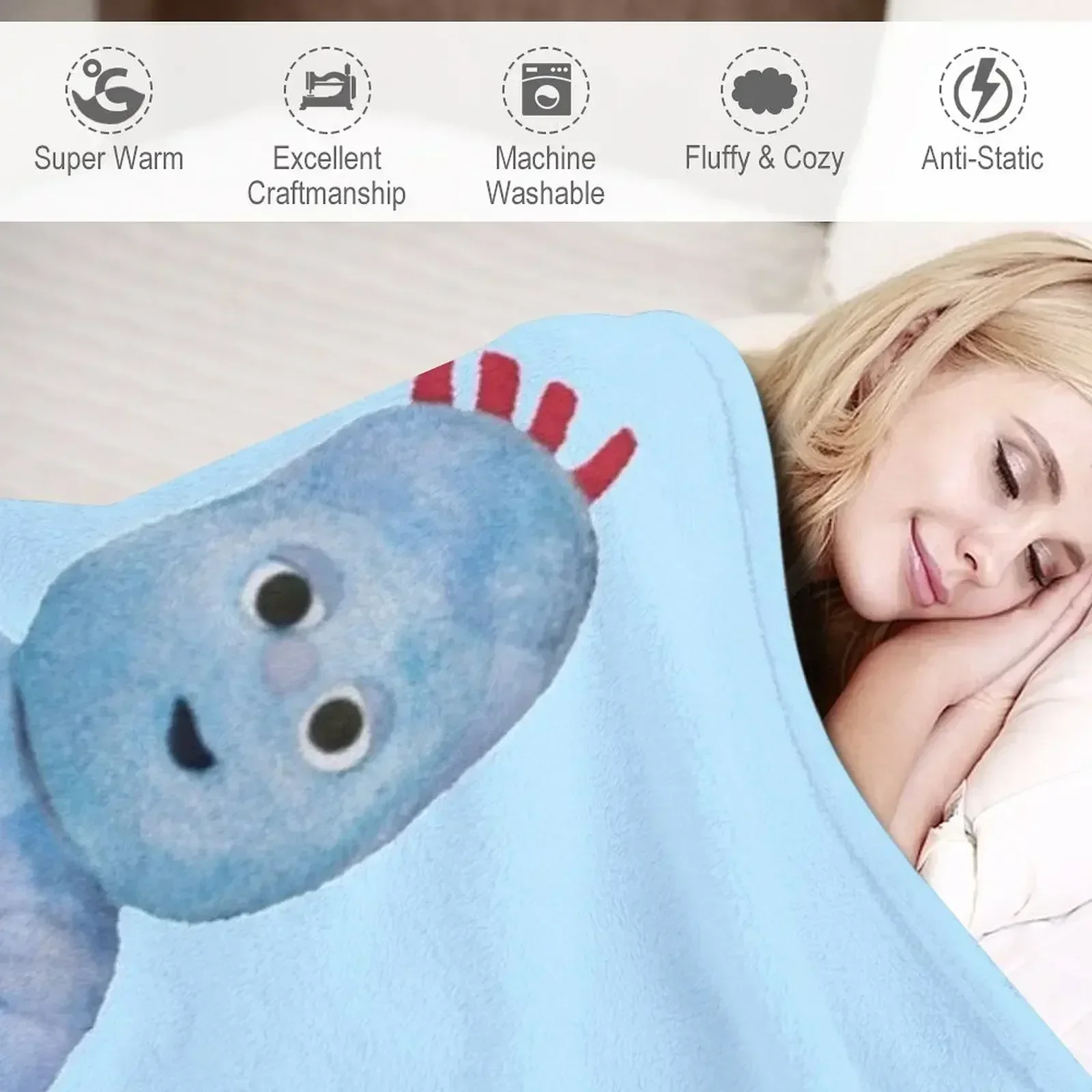 IgglePiggle In the night garden Throw Blanket wednesday Personalized Gift Flannel manga Blankets 4