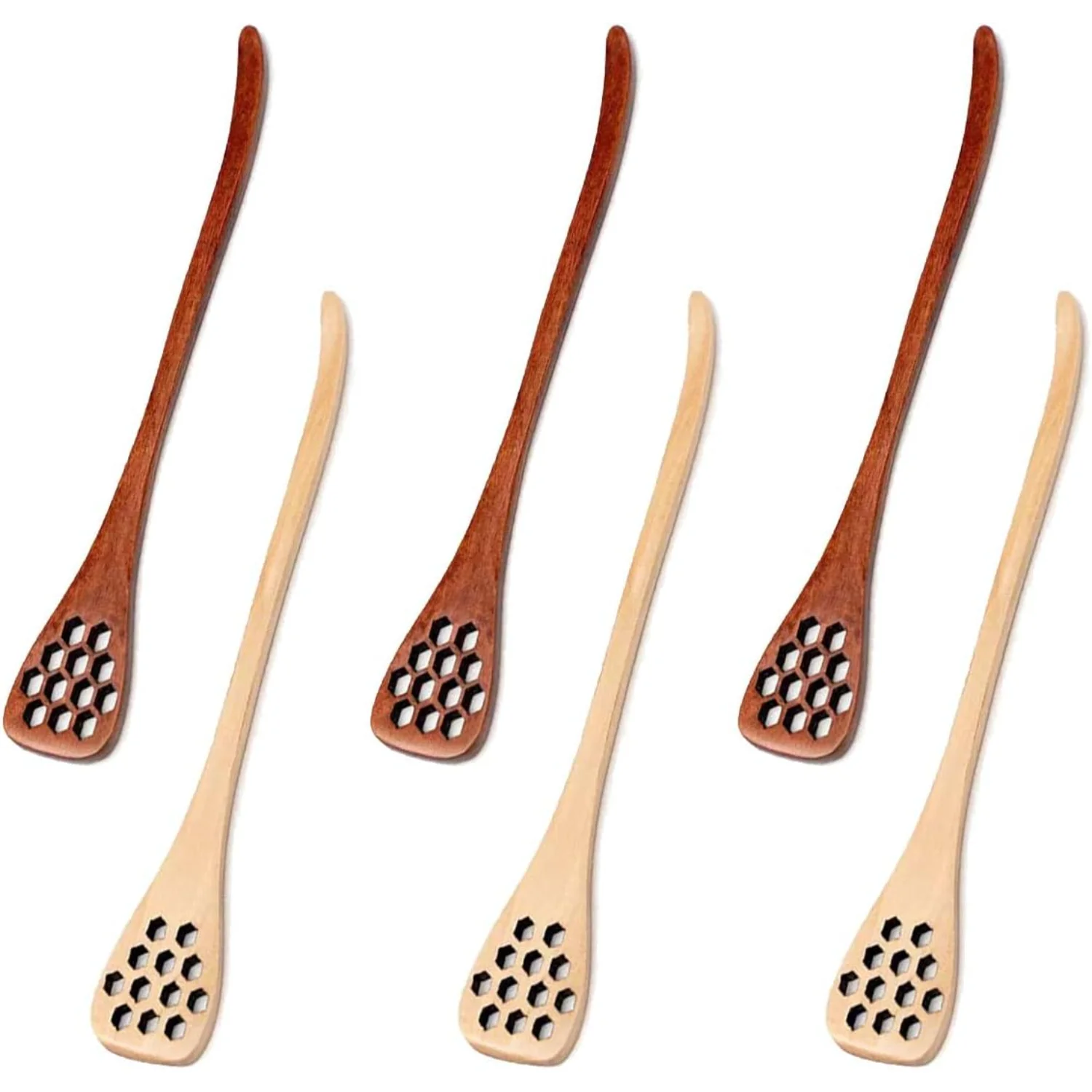 6pcs Coffee Stirring Spoons Honey Sticks for Tea Wooden Dipper Stirrer Server Mixing Stick Spoon  Kitchen 7.87Inch Wedding Party