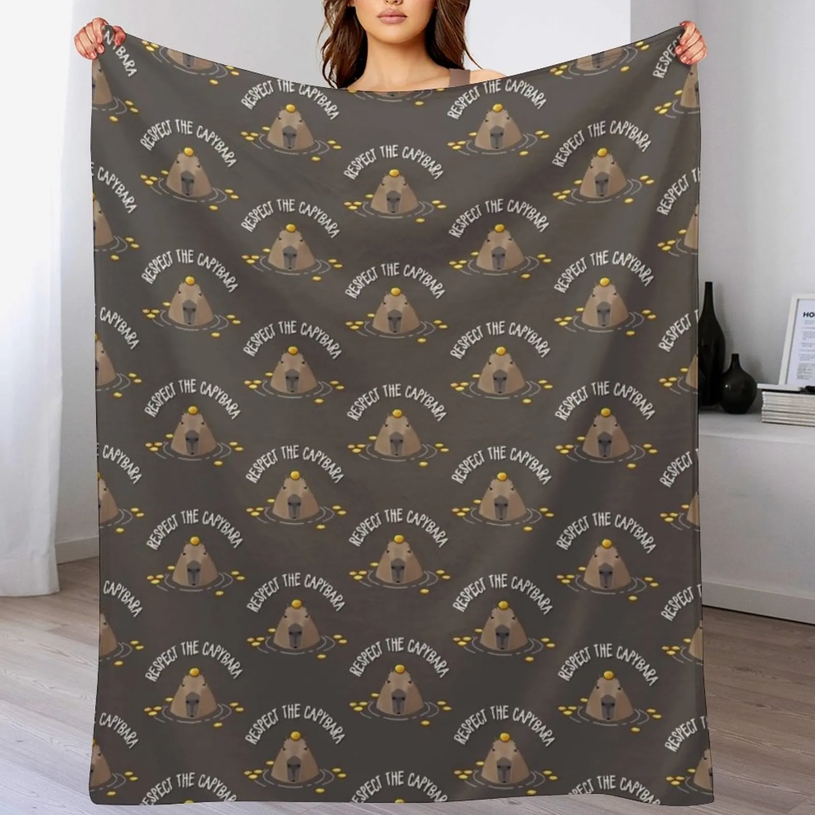 Capybara Throw Blanket Men's Soft Warm Throw Blanket for Couch