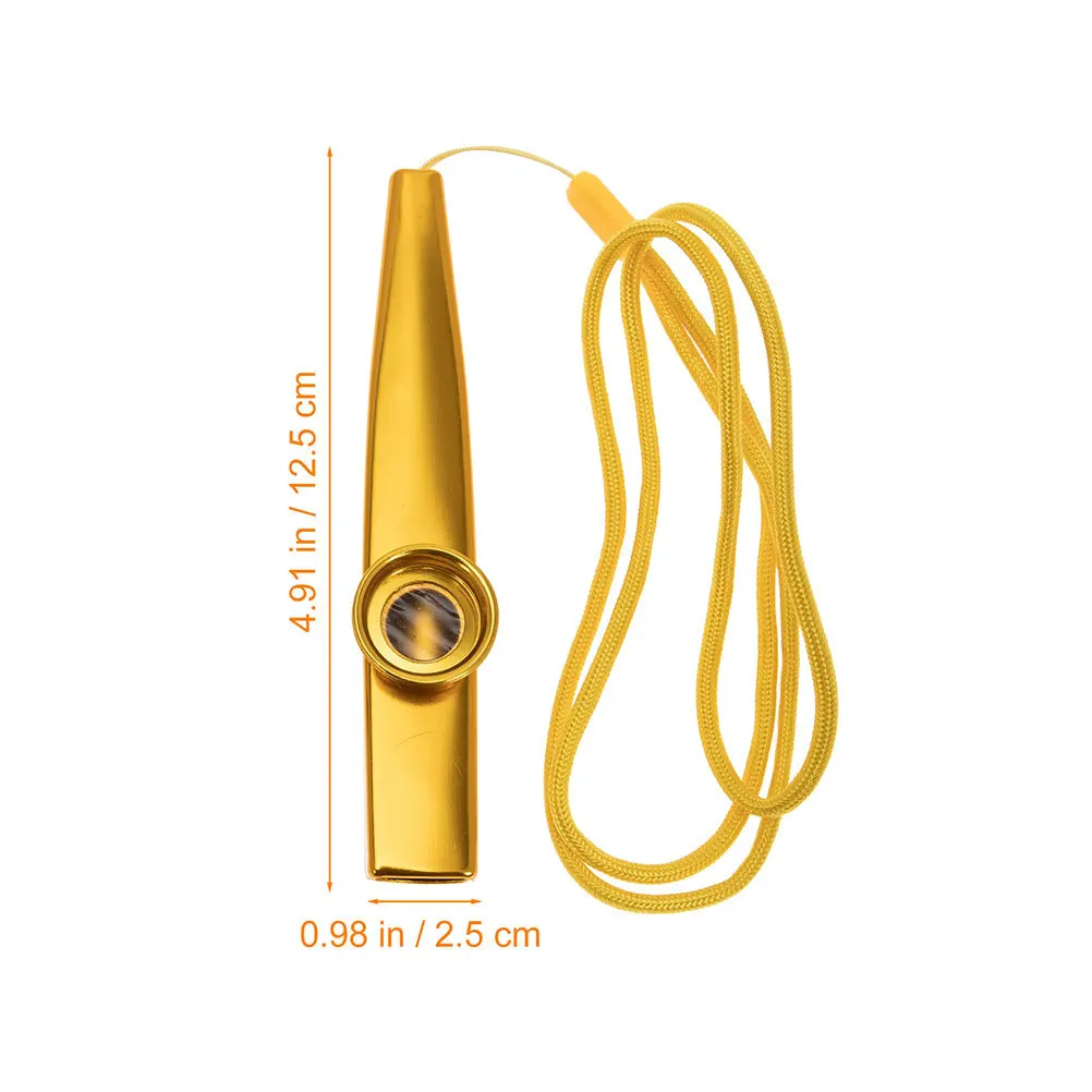 

1Set Metal Kazoo Aluminum Alloy Easy to Learn Preschool Music Educational Instrument Lanyard Small Musical Instrument Flute