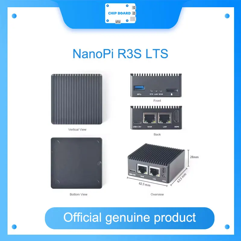 

NanoPi R3S LTS: мини-маршрутизатор RK3566, двойной 2,5 ГБ, 32 ГБ eMMC, корпус с ЧПУ и поддержка Linux