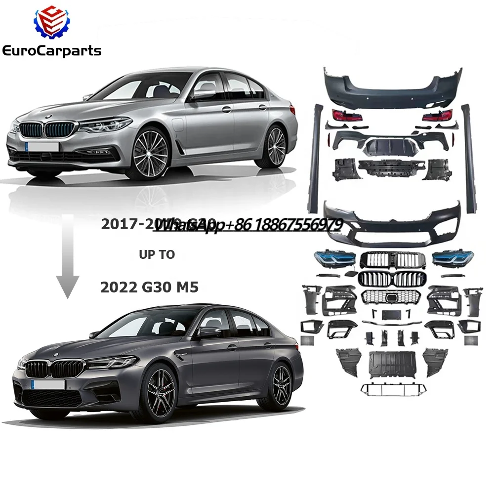 

2022 Year 5 Series G30 G38 to M5 Lci Body Kit G30 Old to New F90 Car Bumpers Headlight Taillight G30 M5 Facelift Body Parts