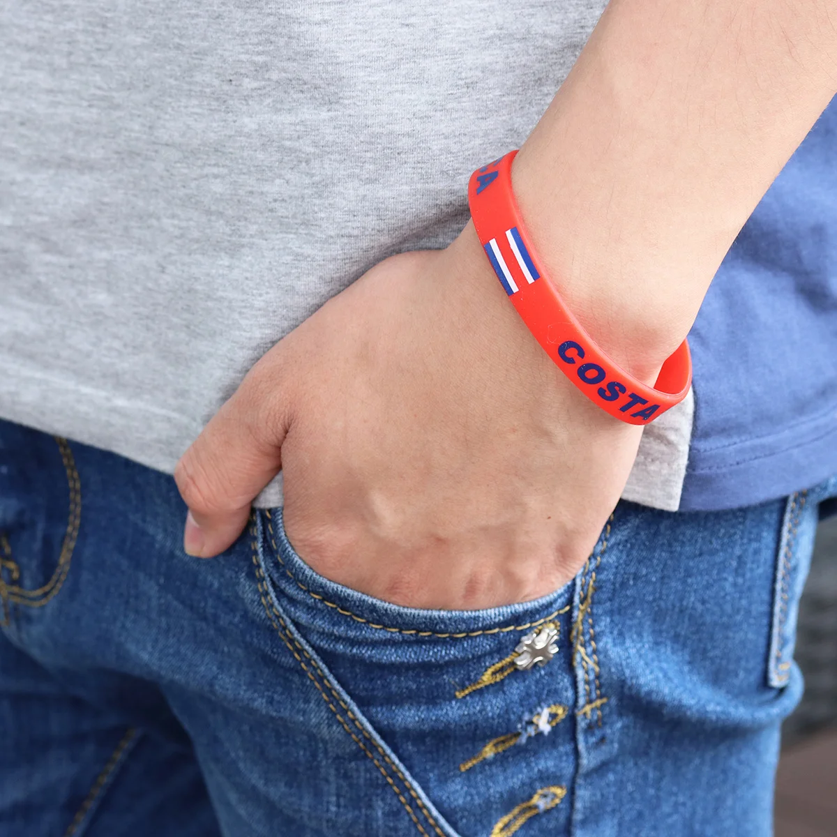 

6 pcs Wristband Wristband Durable Size Fits Most For Sports Games International Country Flag Bracelet
