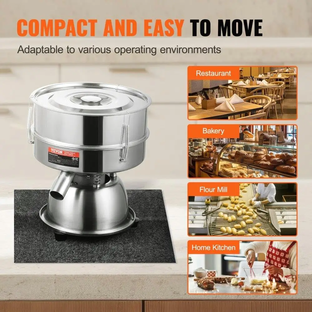 高性能振動ふるい機 12+80 メッシュ自動ふるいシェーカー、分離用の調整可能な設定付き