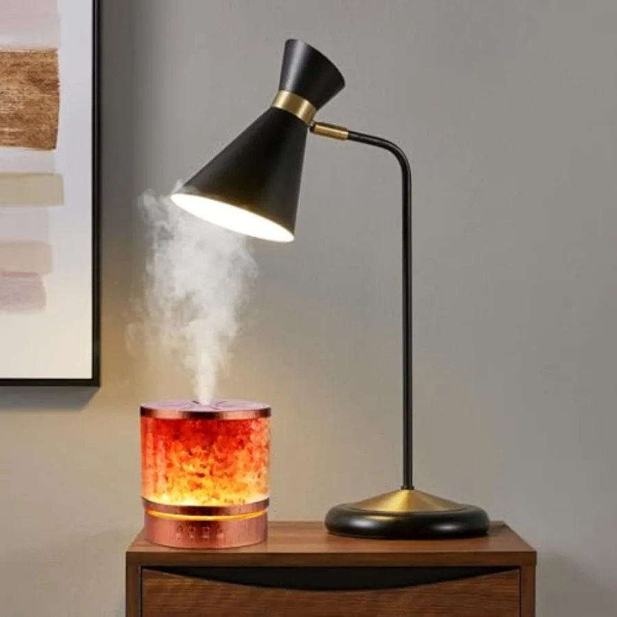 Essential Oil Diffuser Himalayan Salt Lamp Combo 400ml Ultrasonic Cool Mist with 7 Color Changing LED Perfect for Large Rooms A