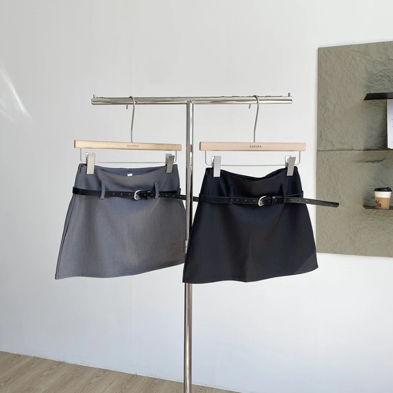 

Korean-Style Minimalist Temperament Commuting High-Waist Versatile Suit Midi Skirt, Slim Fit, Hip-Hiding Short Skirt For Women