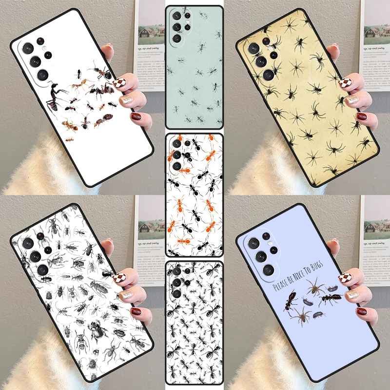 Creepy Ant Insects Scary Phone Case For Samsung Galaxy S23 S21 S20 FE S24 S22 Ultra Note20 S10 S9 S8 Plus Silicone Cover