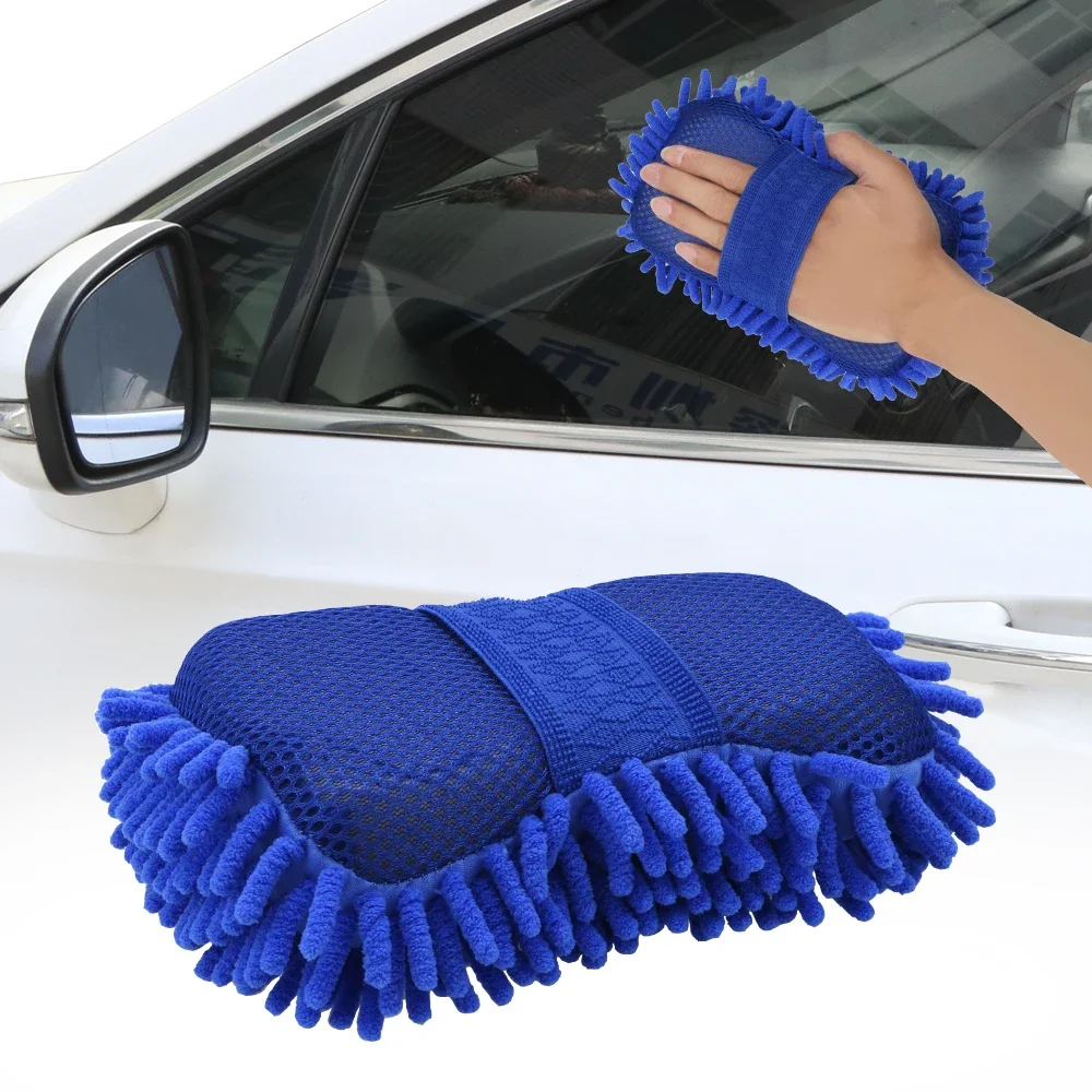 

1pc Car Wash Microfiber Chenille Car Wash Sponge Care Washing Brush Pad Washing Towel Auto Gloves Styling Accessories Gadget