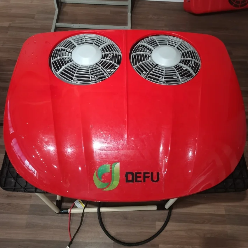 مكيف هواء كهربائي مثبت على السطح 24 فولت 12 فولت، مكيف هواء لوقوف السيارات على السطح 12 فولت، شاحنة كابينة جرار #6