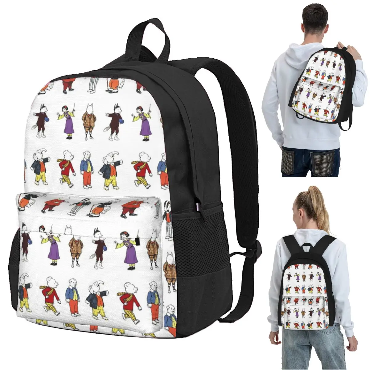 Rupert Bear And Friends Backpack Student BookBag Kids School Bag Computer Shoulder Bags for Boys Girls