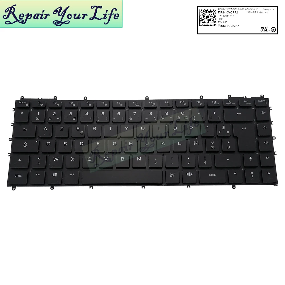 X15R1 French UK Latin RGB Backlit Keyboard For AlienWare X15 R1 R2 AZERTY/FR GB SPN-LAC 0XPV5F 0VCFR7 00964M Colorful Backlight