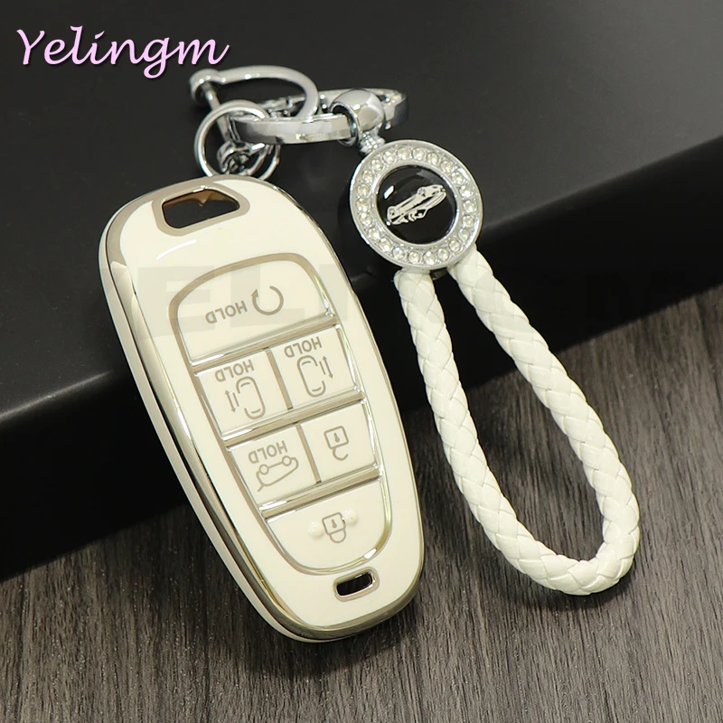 6 أزرار بولي TPU مفتاح بعيد فوب غطاء لشركة هيونداي سوناتا Nexo DN8 سانتا في TM توكسون NX4 ستاريا أيونيك اكسسوارات #1