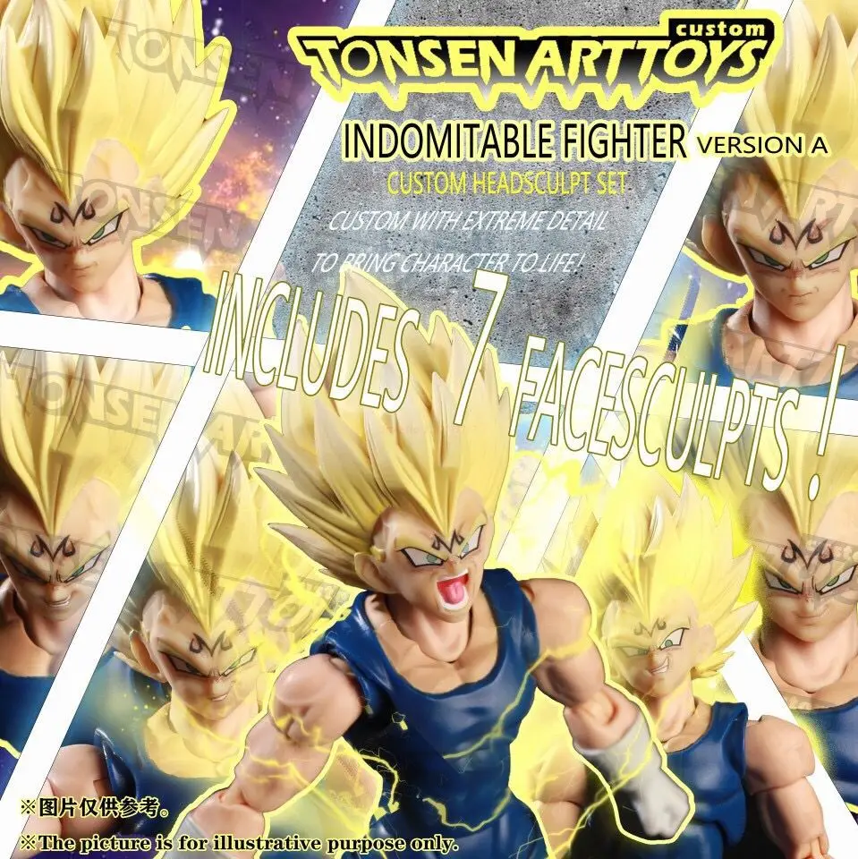 

Tonsenarttoys Dragon Ball SHF Figure Vegeta 7pcs Head Carving Fittings Bag Super Saiyan Pearlescent Color And Light Yellow