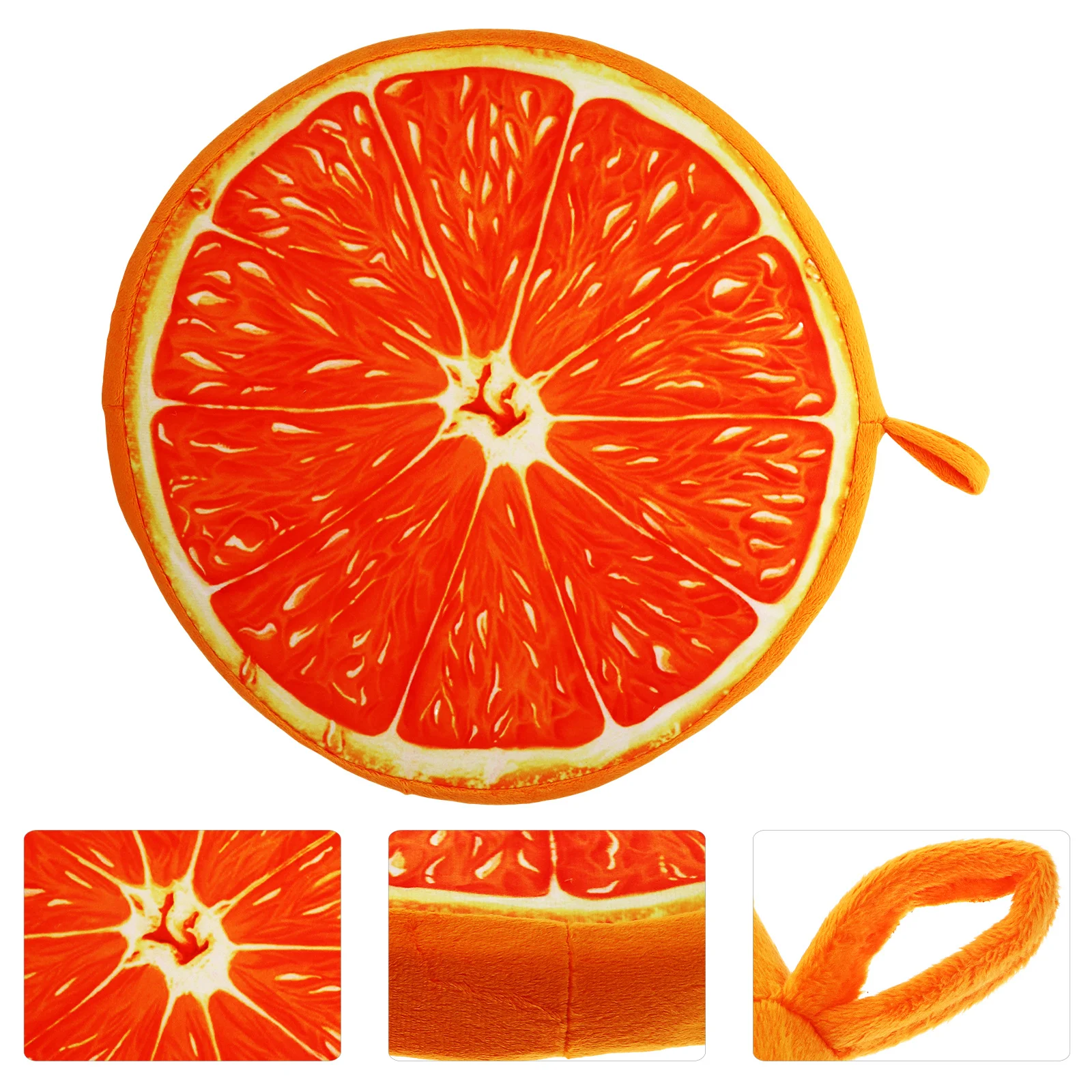 

3D Fruit Orange Seat Cushion Pillow 33cm Soft Polyester Fiber Home Office Sofa Floor Decorative Round Throw Pillow