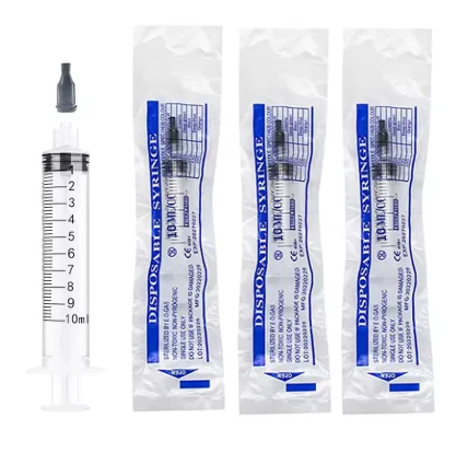 100 Pack 10ML Syringes Luer Lock with Cap without Needle for Liquid Individual Sterilized Wrapped