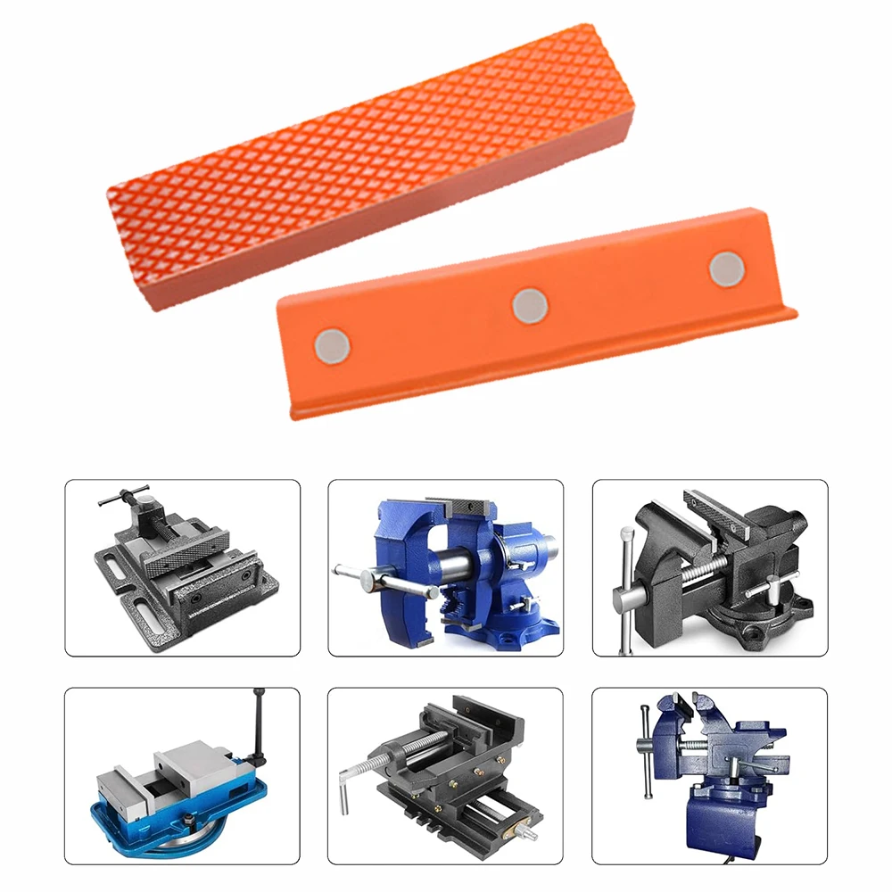 4/5/6/8 Inch Magnetic Rubber Vise Jaw Soft Pad 1Pcs, Protective Accessory for Bench Metal Working Machine Tools