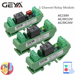 GEYA 1 Channel Relay Module Board 5V 12V 24V 48V 110V 230VAC 1CH Relay Module Electromagnetic Relay