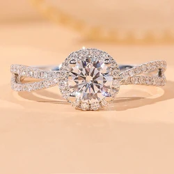 Huitan Elegant Round Cubic Zirconia Silver Color Wedding Rings for Women Eternity Marriage Engagement Accessories Hot Jewelry