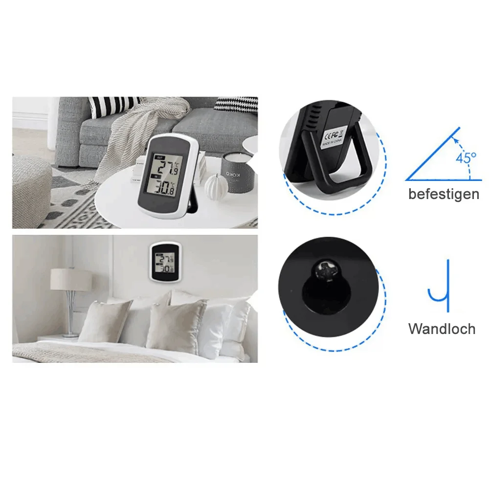 433MHz Digital Wireless Thermometer LCD Ambient Temperature Meter Weather Tester