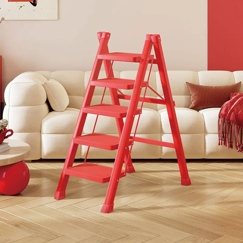Cream style home folding ladder, folding step ladder, climbing ladder, multi-layer storage rack, flowerpot rack, plant rack